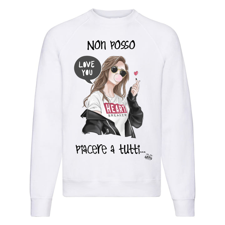 Felpa Classic Donna Non posso piacere  ( X294 ) - Gufetto Brand 