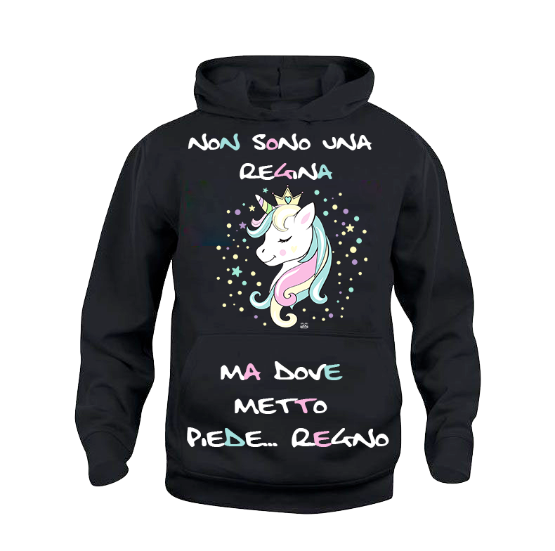 Felpa donna Unicorn Non sono una Regina - Gufetto Brand 