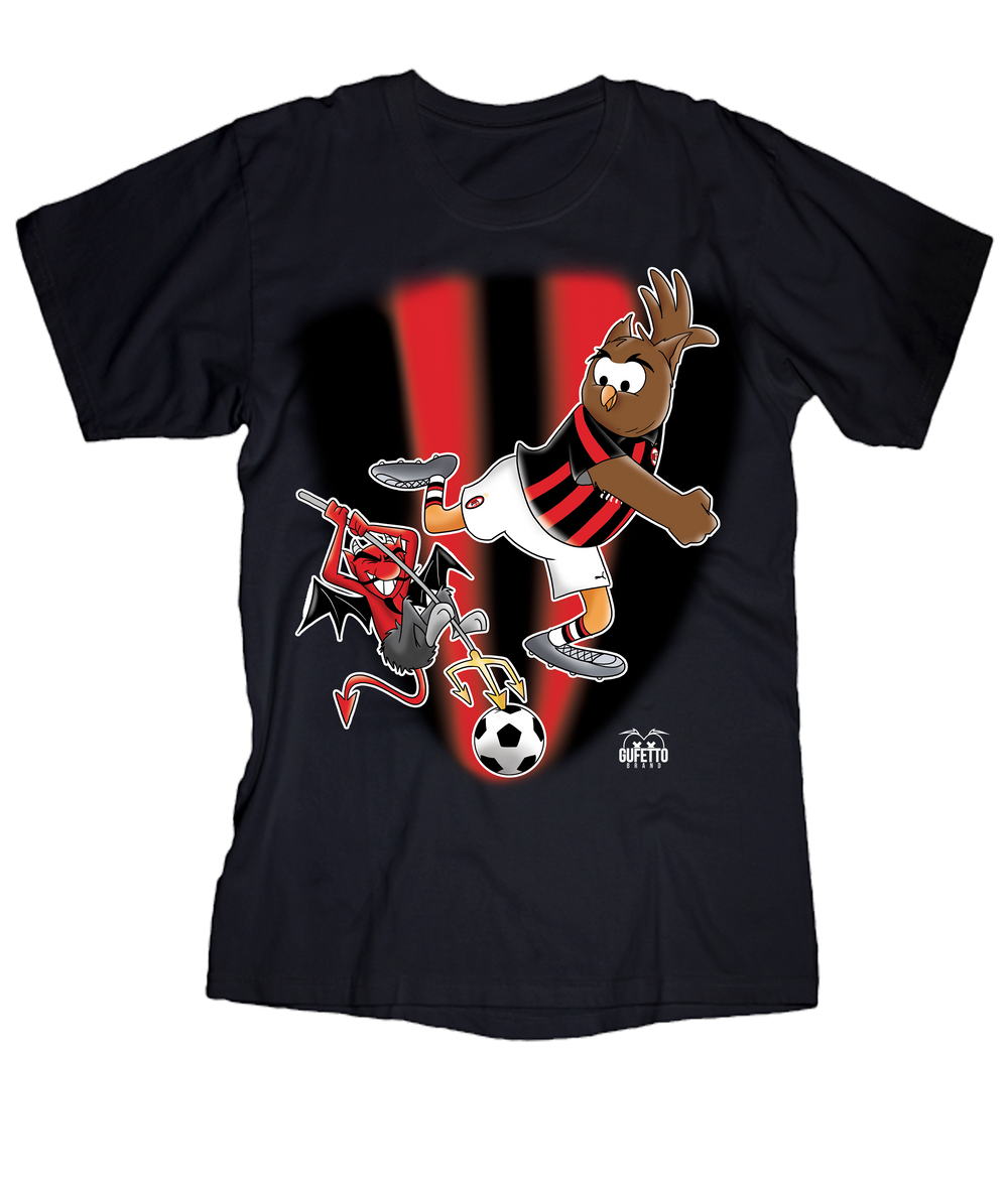T-shirt Donna Soccer Gufetto RossoNero - Gufetto Brand 