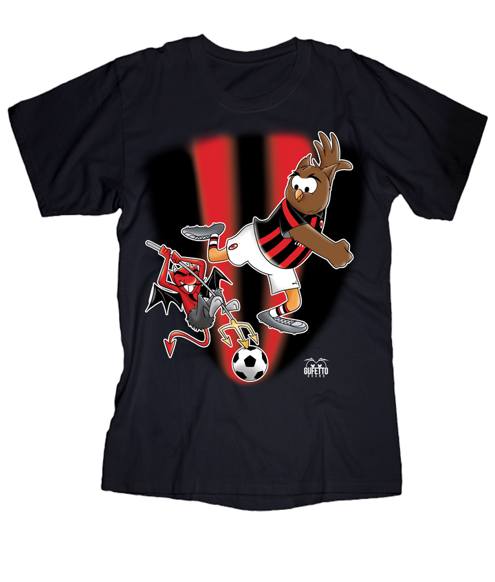T-shirt Uomo Soccer Gufetto RossoNero - Gufetto Brand 