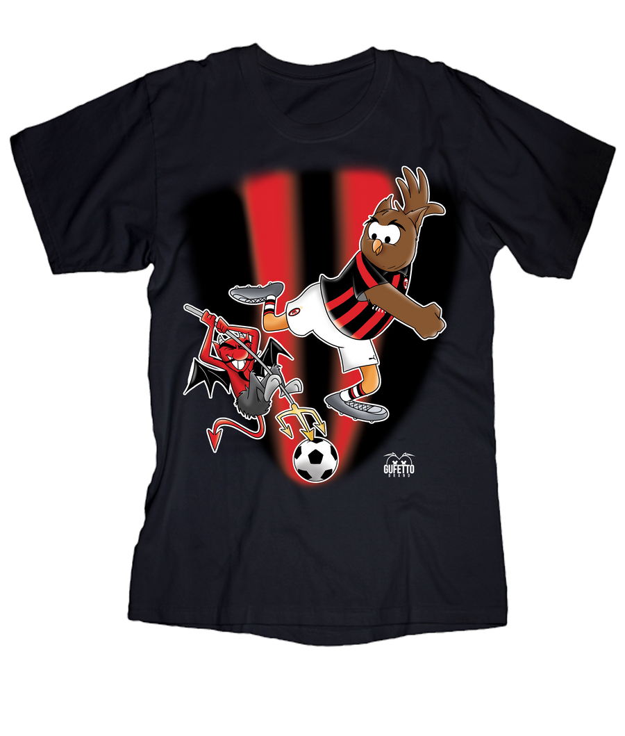 T-shirt Uomo Soccer Gufetto RossoNero - Gufetto Brand 