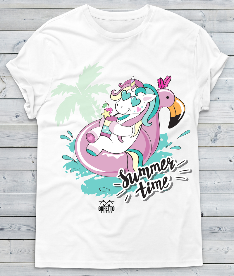 T-shirt Donna Summer time Unicorn - Gufetto Brand 