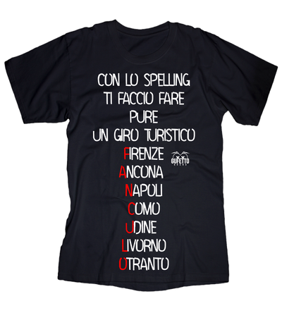 T-shirt Uomo Spelling - Gufetto Brand 