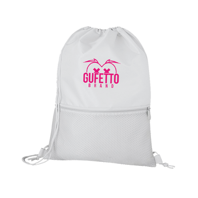 Sacca Gs Brand Bianca Logo Fucsia - Gufetto Brand 