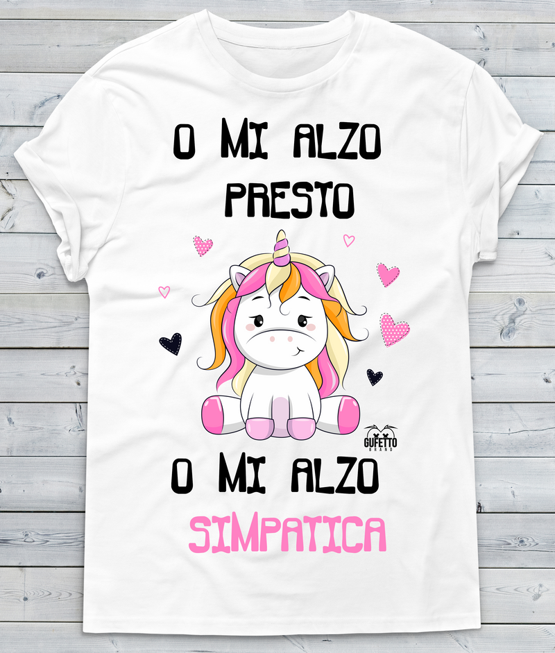 T-shirt Donna Mi Alzo Unicorn - Gufetto Brand 