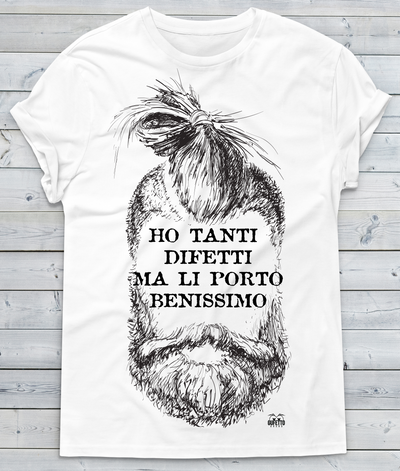 T-shirt Uomo Ho tanti Difetti Barba - Gufetto Brand 