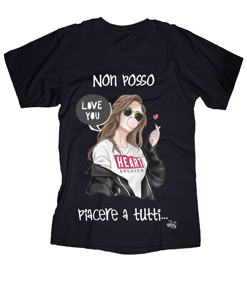 T-shirt Donna  Non posso piacere ( X294 ) - Gufetto Brand 