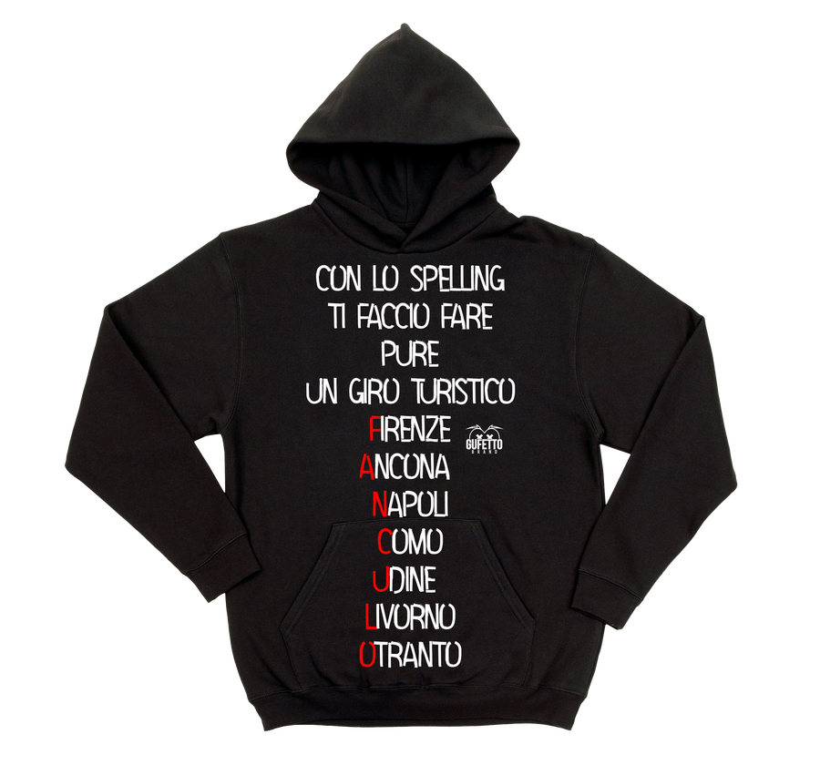 Felpa uomo Spelling - Gufetto Brand 