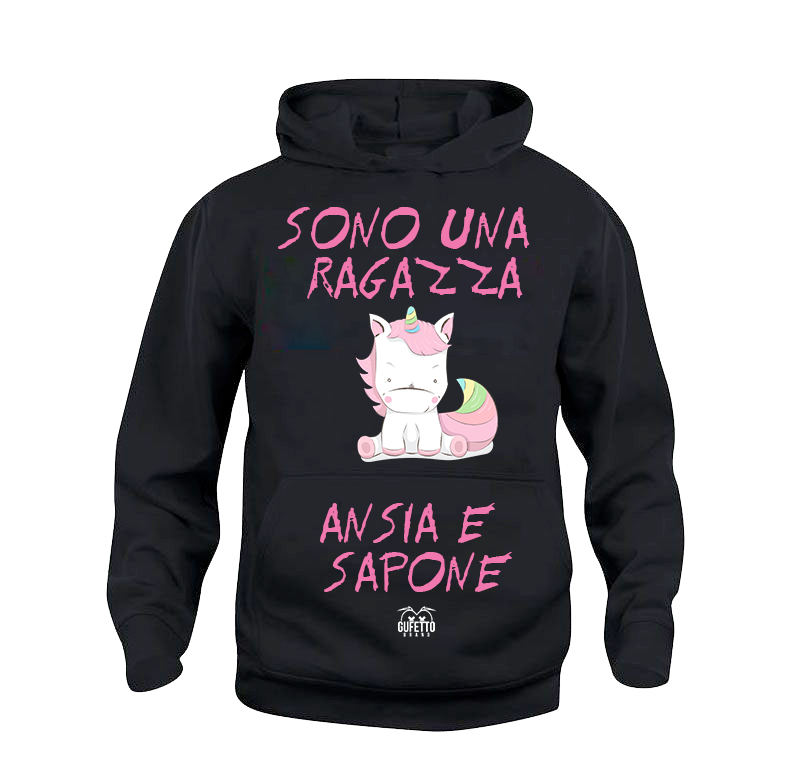 Felpa donna Unicorn Sono una Ragazza... - Gufetto Brand 