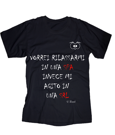 T-shirt VORREI RILASSARMI Donna NERA Outlet - Gufetto Brand 