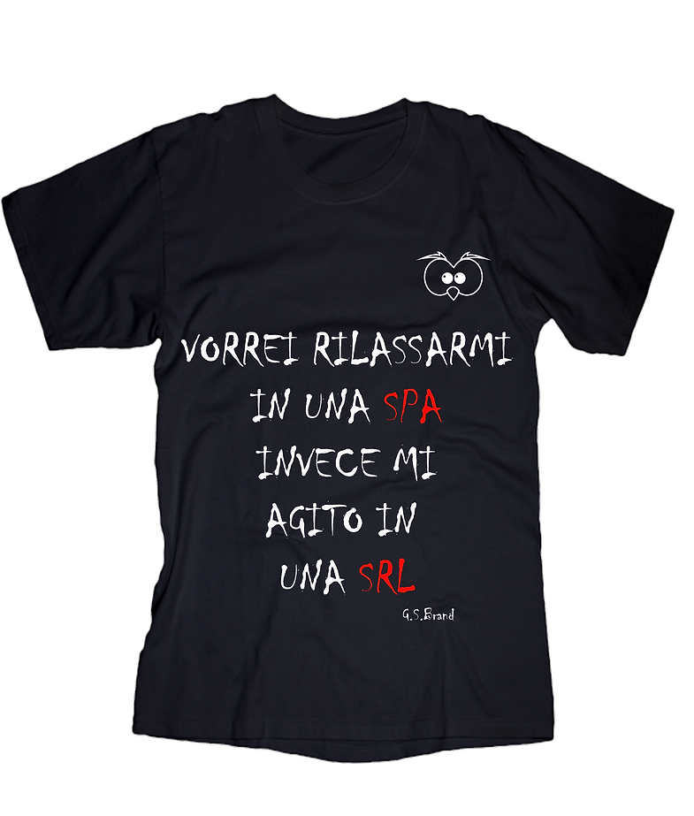 T-shirt VORREI RILASSARMI Donna NERA Outlet - Gufetto Brand 