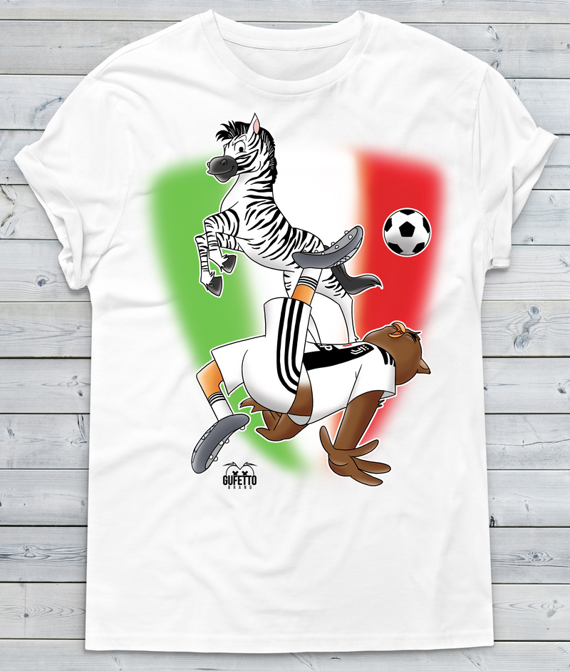 T-shirt Uomo Soccer Gufetto BiancoNero - Gufetto Brand 