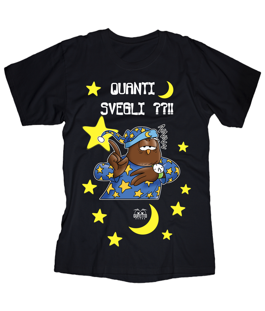 T-shirt Uomo Quanti svegli??!! - Gufetto Brand 