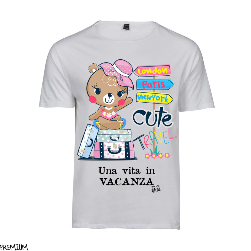 T-shirt Donna Una vita in vacanza ( C8402 ) - Gufetto Brand 