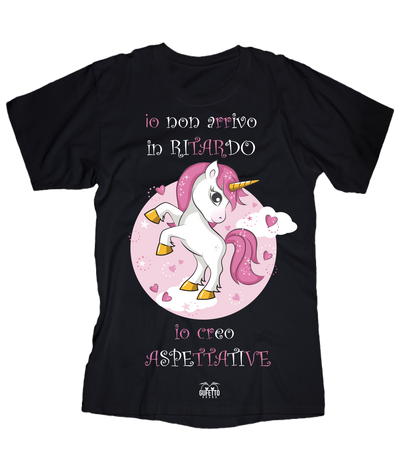 T-shirt Donna Io non arrivo in ritardo Unicorn - Gufetto Brand 