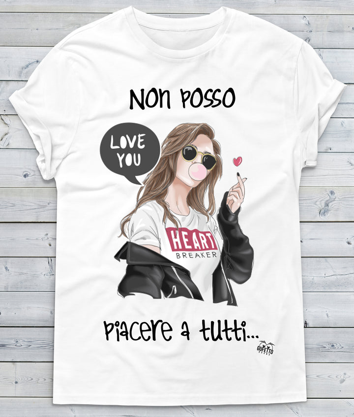 T-shirt Donna  Non posso piacere ( X294 ) - Gufetto Brand 