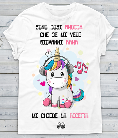 T-shirt Donna Sono così Gnocca Unicorn - Gufetto Brand 
