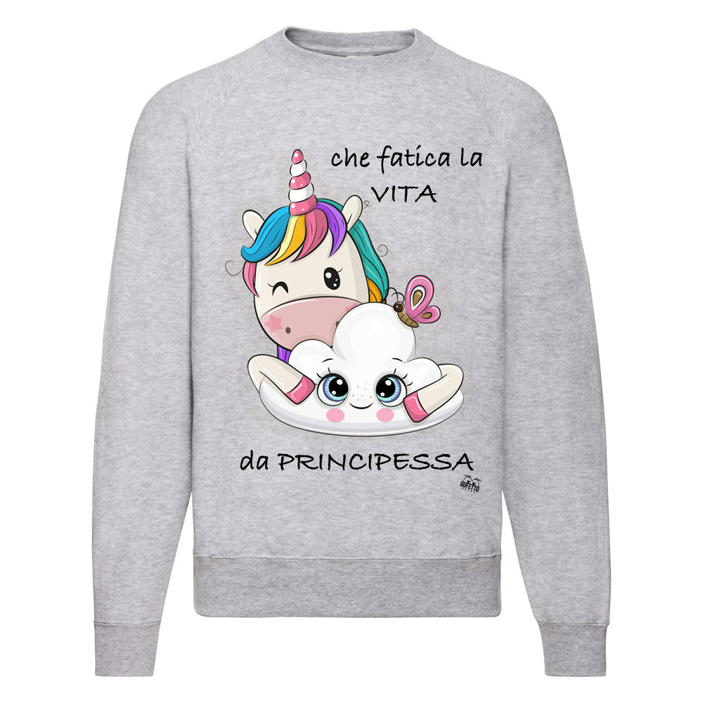Felpa Classic Donna Principessa Unicorn  ( E922 ) - Gufetto Brand 