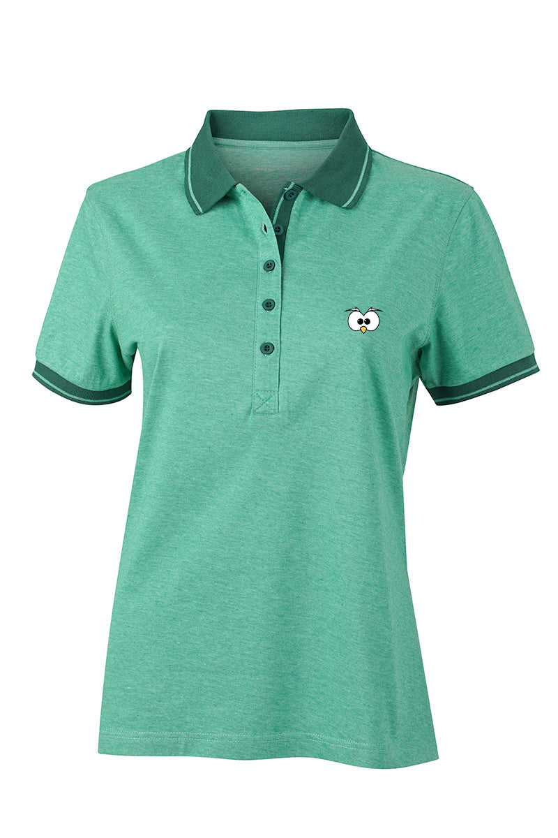 Polo Donna Verde Occhi ( logo ricamato ) - Gufetto Brand 