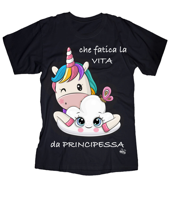 T-shirt Donna Principessa Unicorn ( E922 ) - Gufetto Brand 