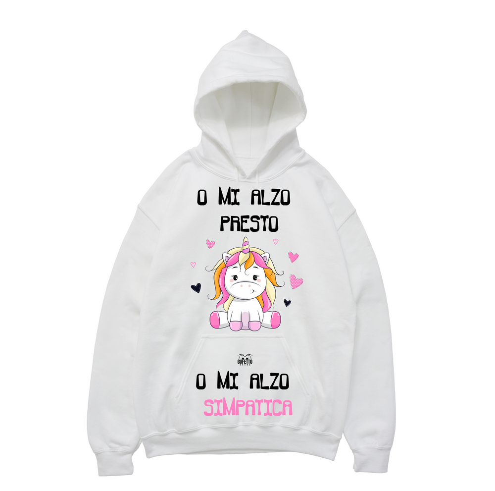Felpa donna Mi alzo Unicorn - Gufetto Brand 