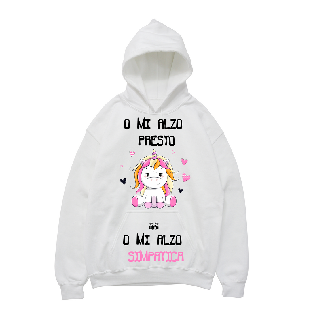 Felpa donna Mi alzo Unicorn - Gufetto Brand 