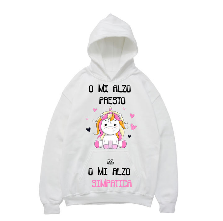 Felpa donna Mi alzo Unicorn - Gufetto Brand 