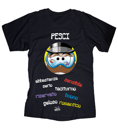 T-shirt Donna Zodiac Gufetto Pesci ( I785 ) - Gufetto Brand 