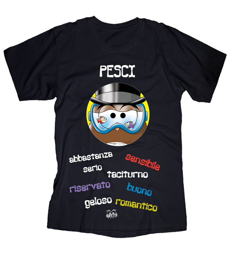 T-shirt Uomo Zodiac Gufetto Pesci ( K367 ) - Gufetto Brand 