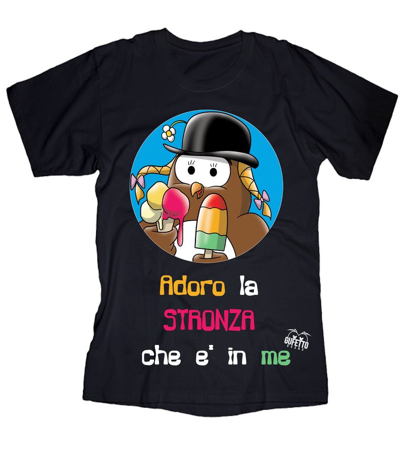 T-shirt Donna Adoro la Stronza ( L023 ) - Gufetto Brand 