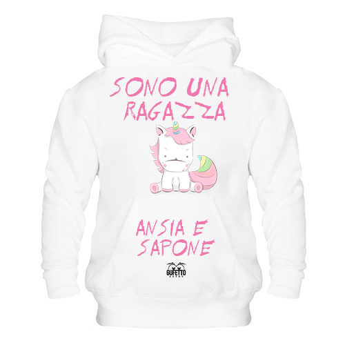 Felpa donna Unicorn Sono una Ragazza... - Gufetto Brand 
