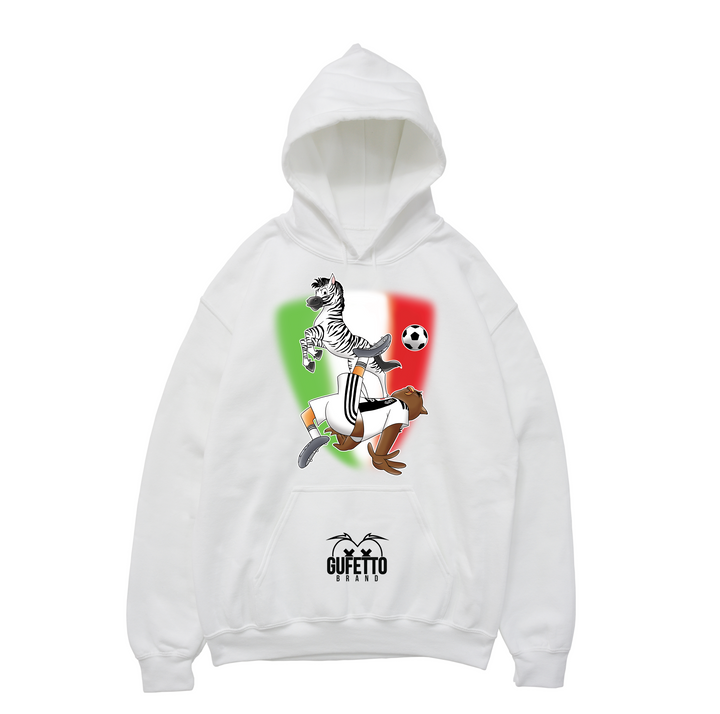 Felpa uomo Soccer Gufetto BiancoNero - Gufetto Brand 