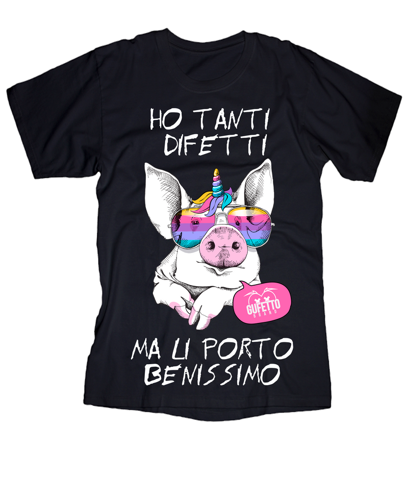 T-shirt Uomo Ho tanti difetti Porc - Gufetto Brand 