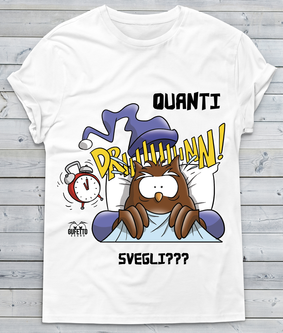 T-shirt Uomo Quanti Svegli???? - Gufetto Brand 