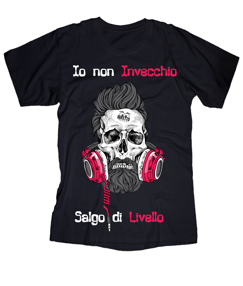 T-shirt Uomo Non Invecchio Skull Music ( S367 ) - Gufetto Brand 