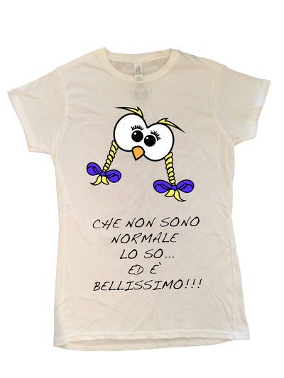 T-shirt Bianca Gufetta con treccine Che non... - Gufetto Brand 