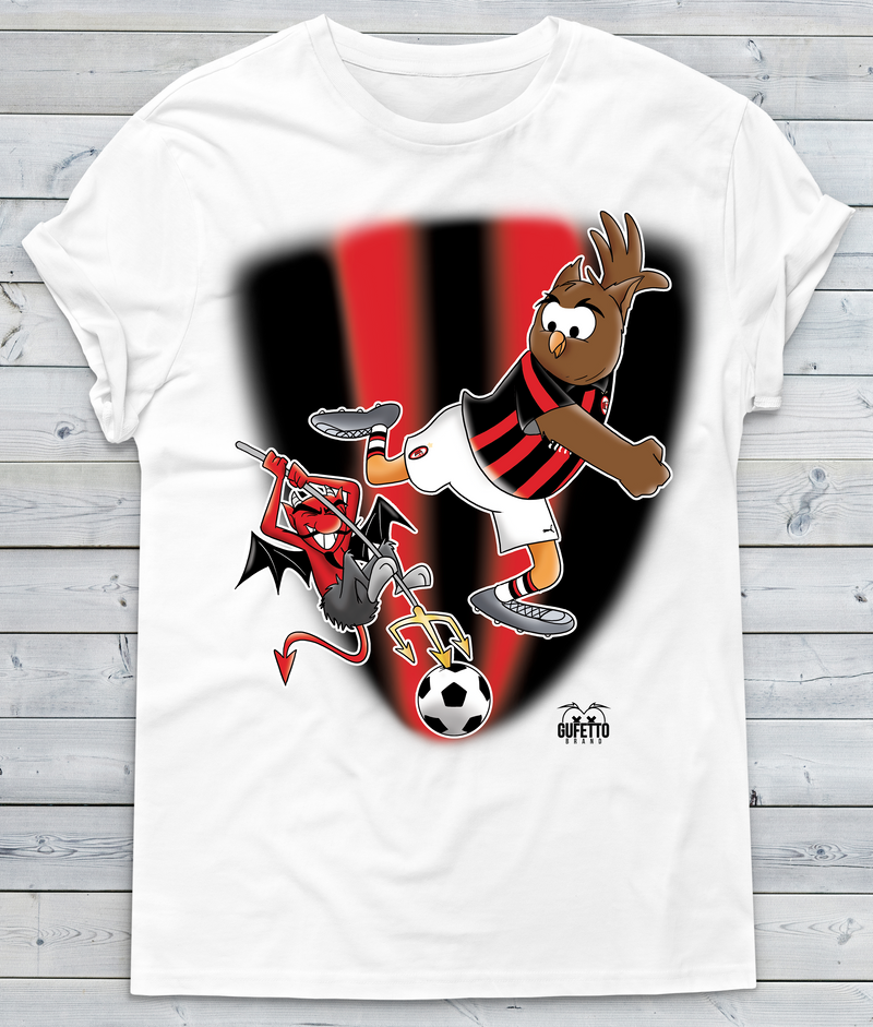 T-shirt Donna Soccer Gufetto RossoNero - Gufetto Brand 