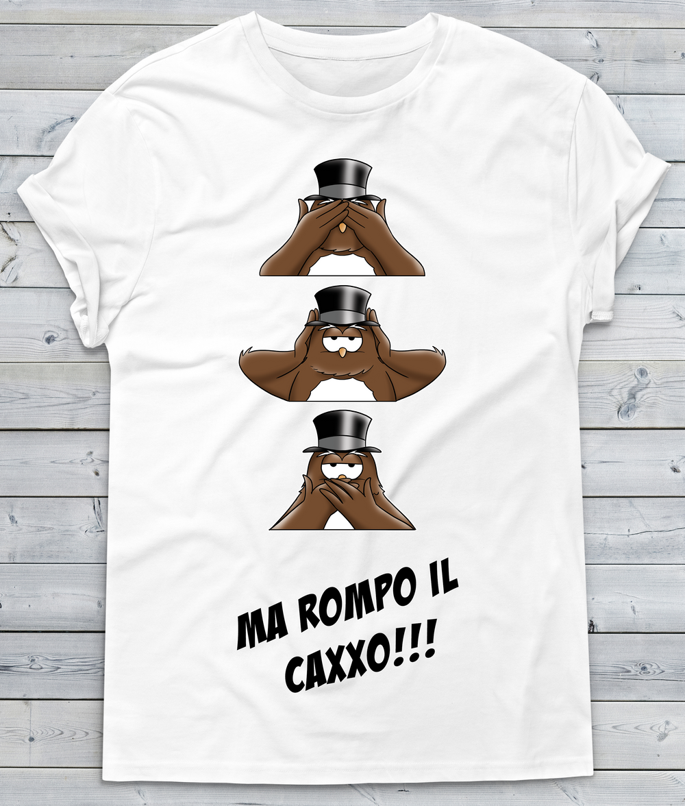T-shirt Uomo Non Vedo Non Sento Non Parlo - Gufetto Brand 