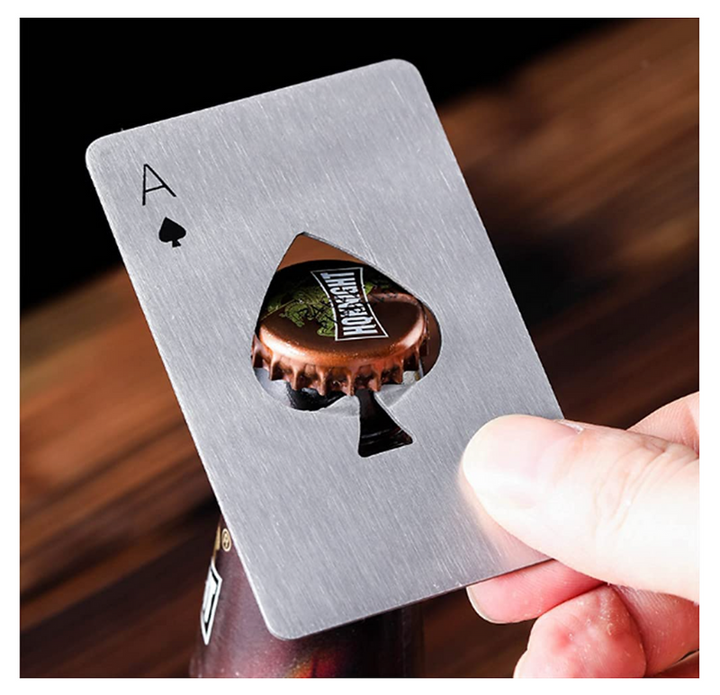 2pezzi Apribottiglie Poker in acciaio inossidabile Prezzo - Gufetto Brand 