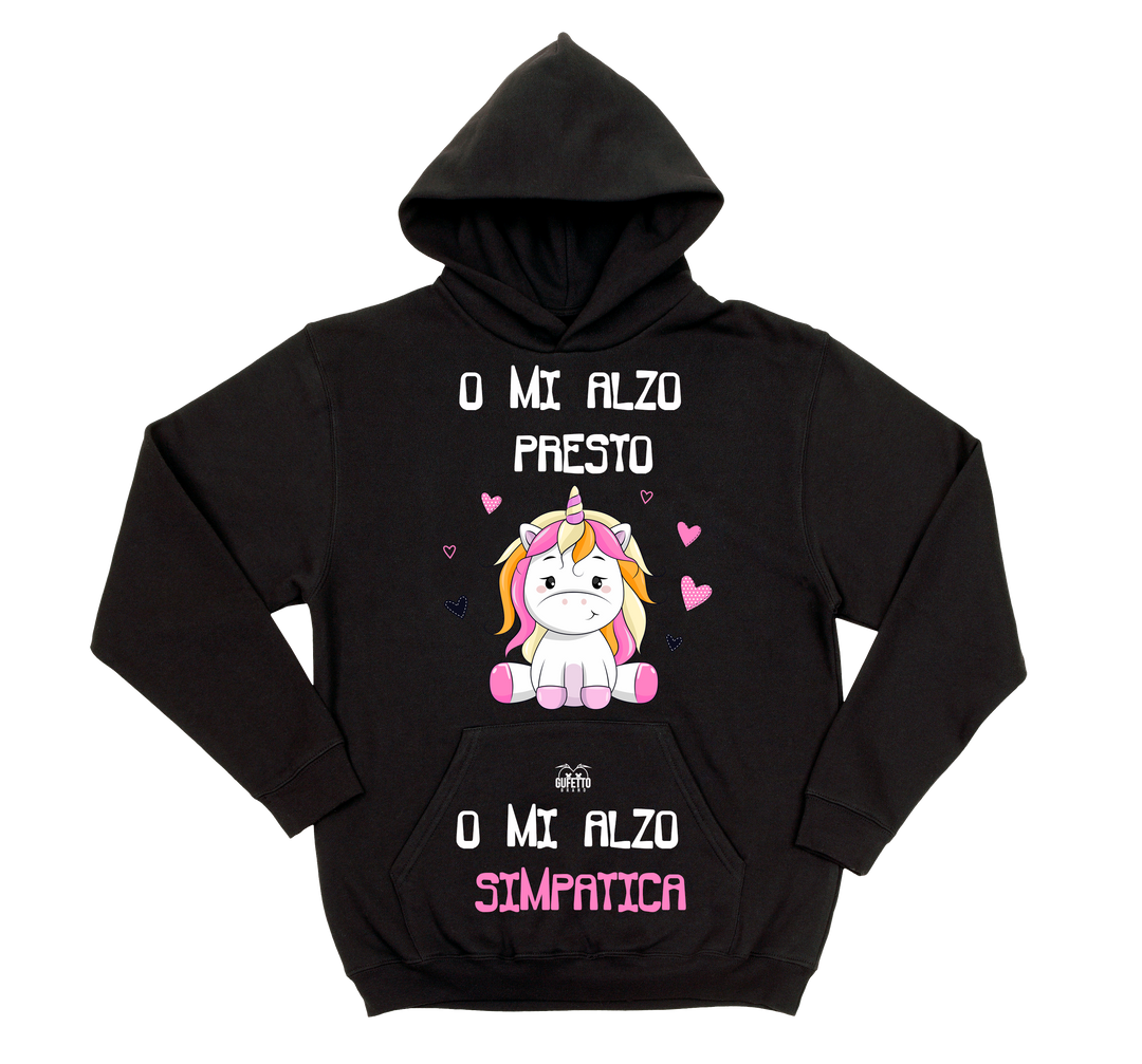 Felpa donna Mi alzo Unicorn - Gufetto Brand 