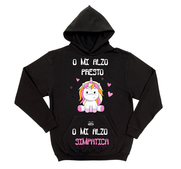Felpa donna Mi alzo Unicorn - Gufetto Brand 