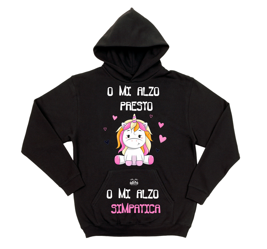 Felpa donna Mi alzo Unicorn - Gufetto Brand 