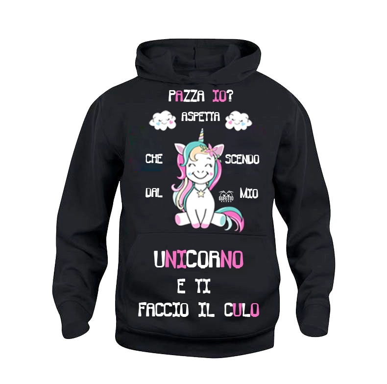 Felpa donna Unicorn Pazza io - Gufetto Brand 