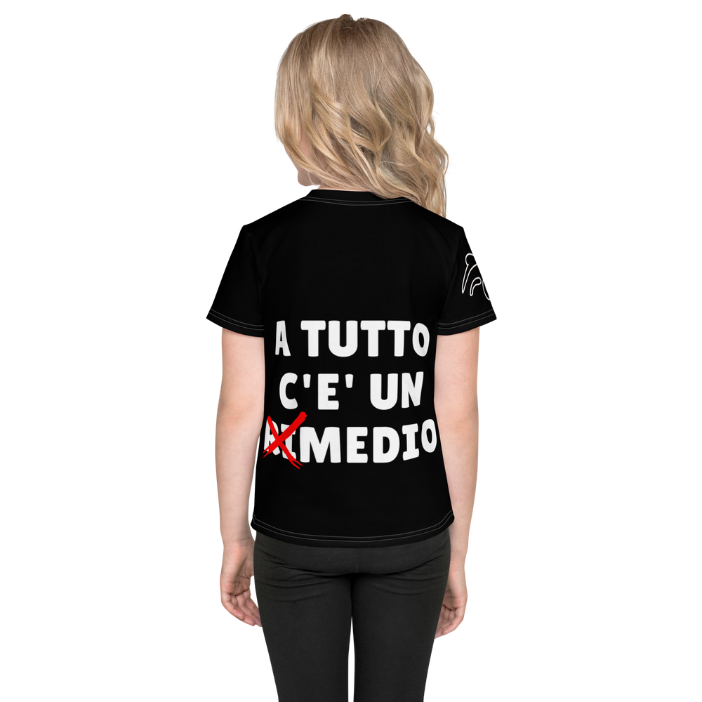 T-shirt girocollo per bambini Mediolo Nera - Gufetto Brand 