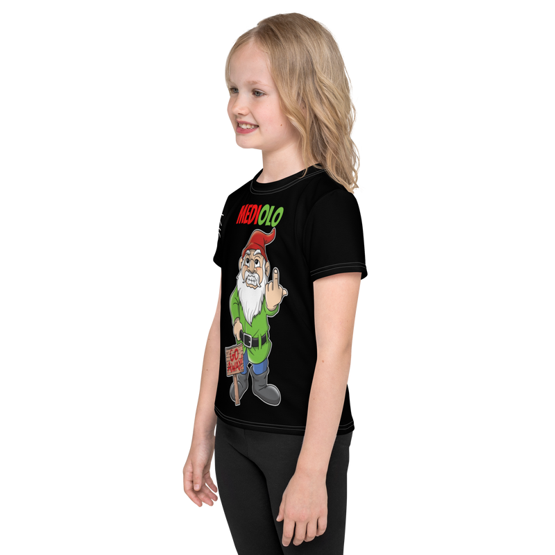 T-shirt girocollo per bambini Mediolo Nera - Gufetto Brand 