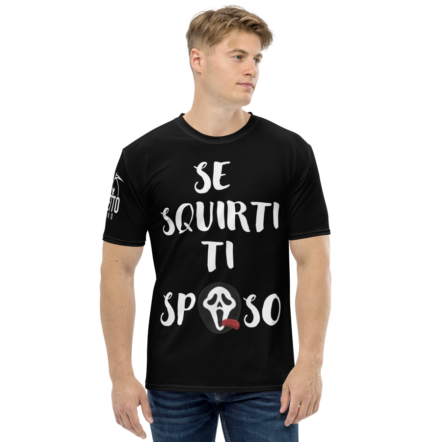 T-shirt uomo Nera SQUIRTI - Gufetto Brand 