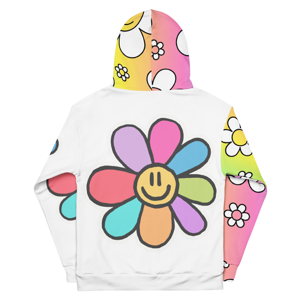 Felpa con cappuccio Unisex Uomo/Donna Flower Smile - Gufetto Brand 