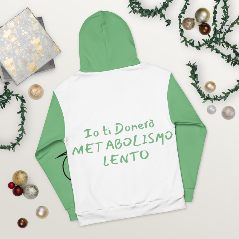 Felpa con cappuccio Uomo/Donna Fatina Ignorante Metabolismo Lento - Gufetto Brand 