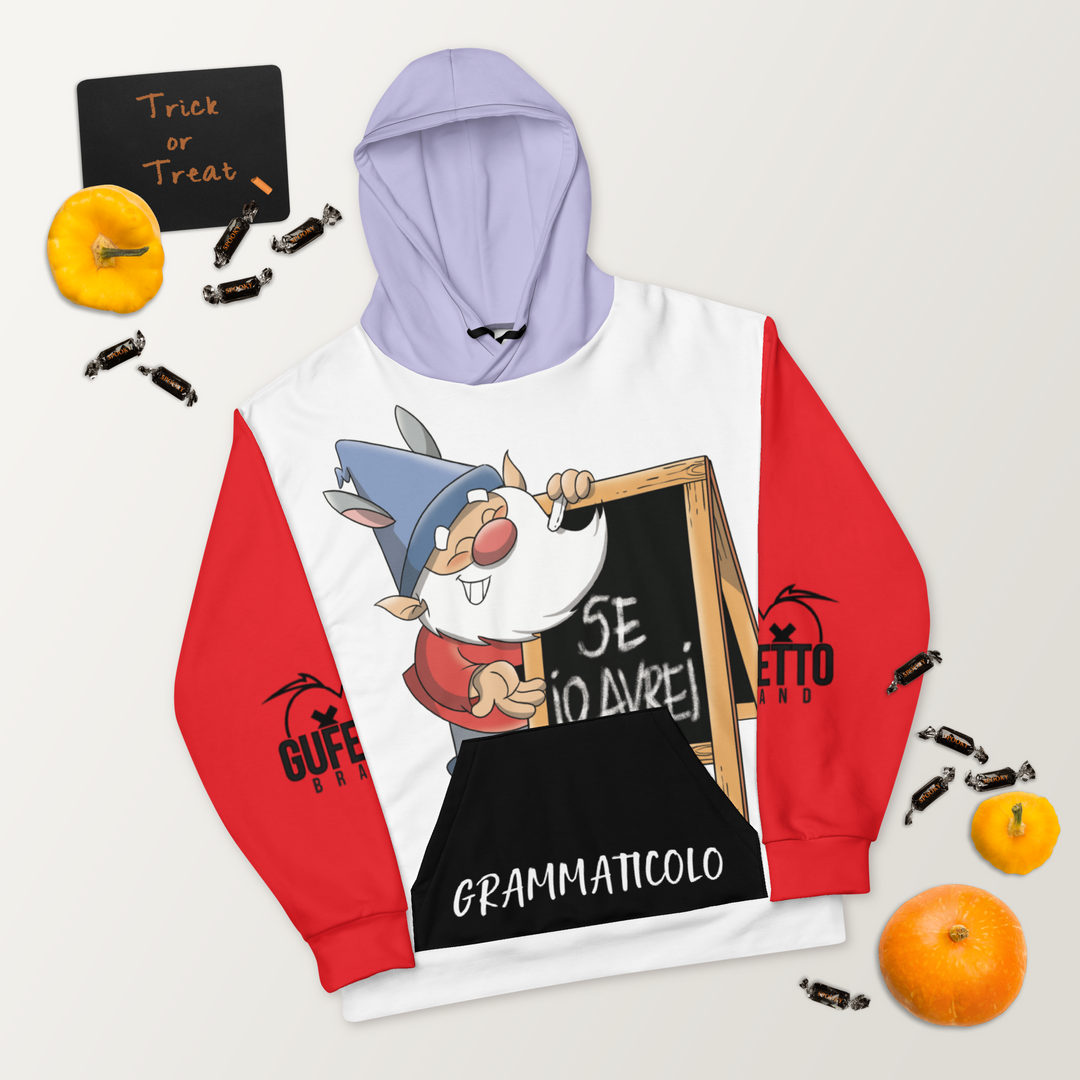 Felpa con cappuccio Uomo/Donna GRAMMATICOLO - Gufetto Brand 