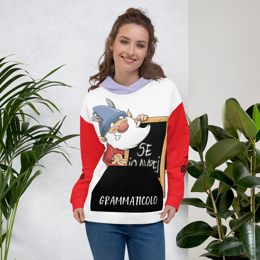 Felpa con cappuccio Uomo/Donna GRAMMATICOLO - Gufetto Brand 